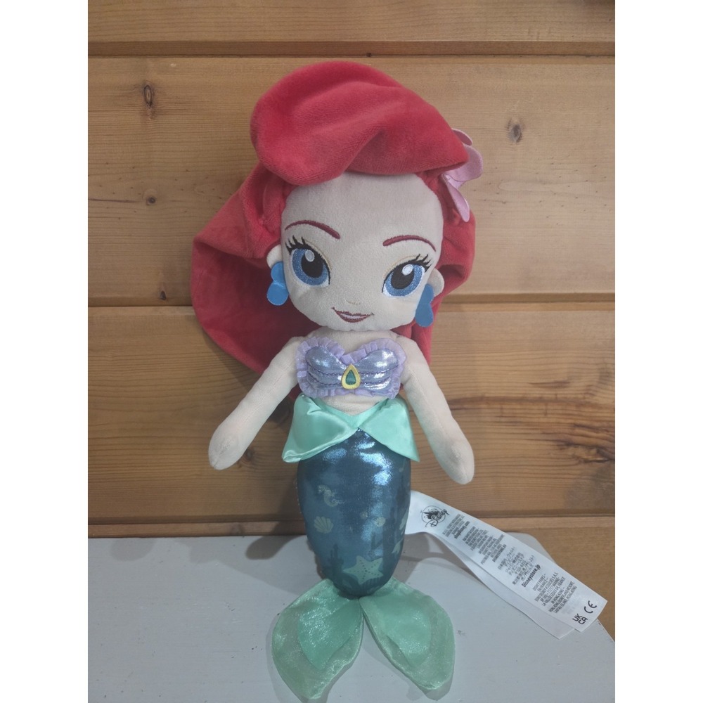Disney Store Little Mermaid Ariel 14 1/2" Plush Doll Figure Mermaid Shimmer D41